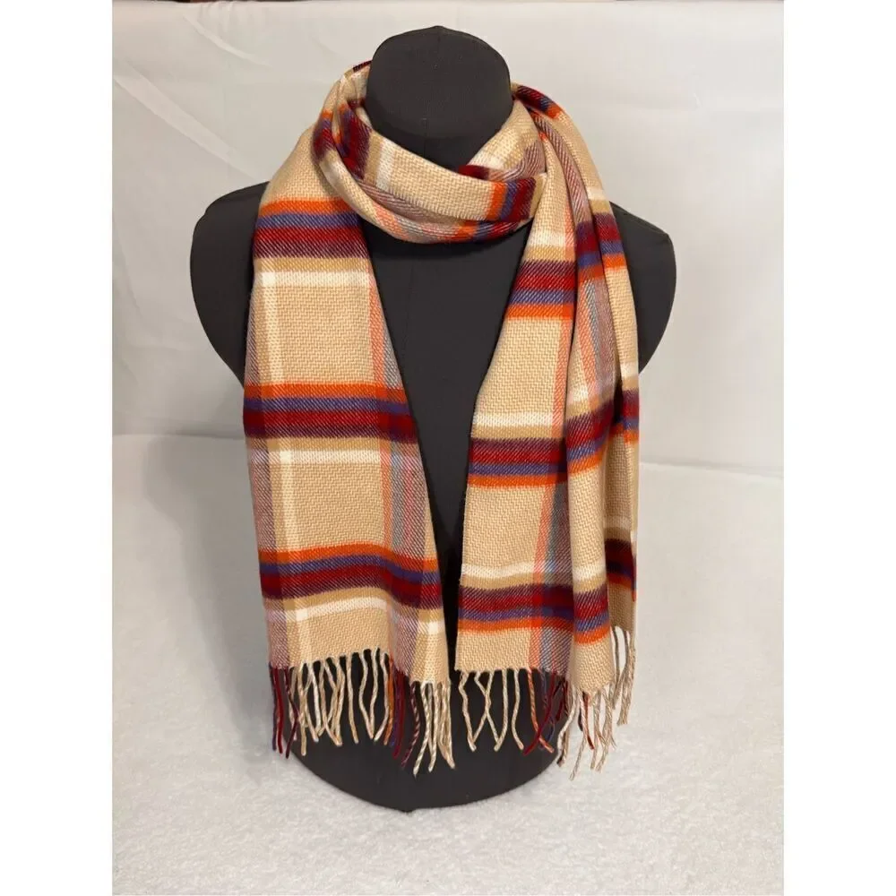 V. Fraas Cashmink Plaid Scarf